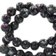 Glaskralen Stone look 6mm Black-purple white